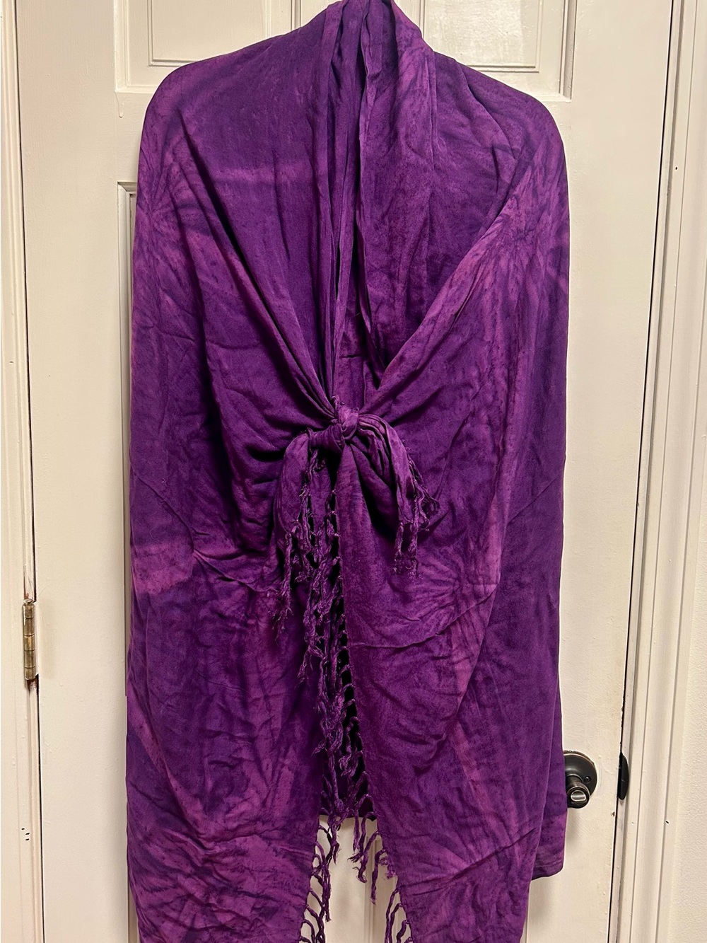 Purple Tie-Front Swim Sarong Cover-Up
